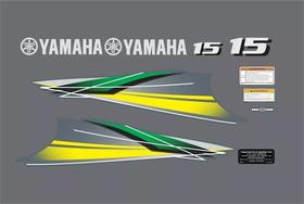 Kit Faixa Adesivo Yamaha 15 Hp Modelo Novo Amarelo