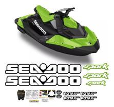 Kit Faixa Adesivos Sea Doo Spark Etiquetas Jet Ski Verde