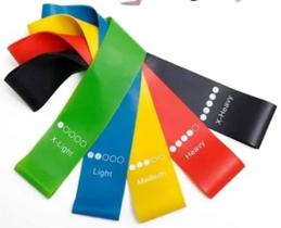 Kit Faixa Alongamento Yoga Pilates - Mini Band Fit 5