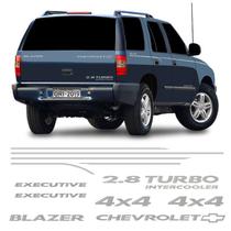Kit Faixa Blazer Executive 2007/2008 4x4 2.8 Adesivo Prata