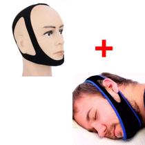Kit Faixa Cabeça Anti Ronco + 3 Pontos Ajustável Elástica Artipé