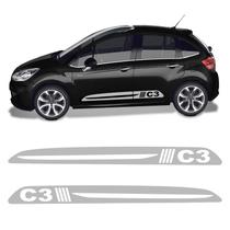 Kit Faixa Citroen C3 2013/2019 Adesivo Lateral Portas Tuning