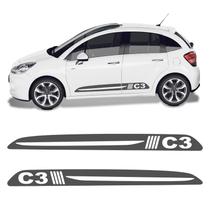 Kit Faixa Citroen C3 2013/2019 Adesivo Lateral Portas Tuning