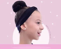 Kit faixa com nó + rede para coque cabelo ballet jazz bale dança