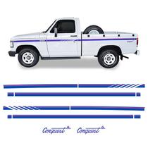 Kit Faixa D20 Conquest 1993 Adesivo Lateral Cabine Simples