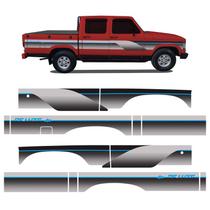 Kit Faixa D20 Deluxe 1993 1994 Adesivos Prata Cabine Dupla