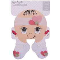 Kit Faixa de Cabelo e Sapatinho para Bebê Branco Coração Rosa - CENTOPÉ Kit Faixa de Cabelo e Sapatinho para Bebê Branco Coração Rosa - CENTOPÉ