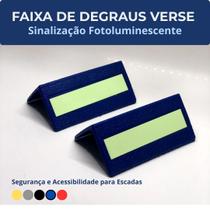 Kit Faixa de Degrau Verse Azul Sinalização Fotoluminescente para Escadas 4 Unidades