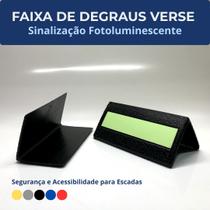 Kit Faixa de Degrau Verse Preto Sinalização Fotoluminescente para Escadas 4 Unidades.