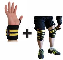 Kit Faixa De Joelho + Munhequeira Profissional Funcional Kit Faixa De Joelho + Munhequeira Profissional Funcional