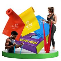Kit Faixa Elastica 3 Niveis Band Treino Exercicio Ginastica Acte T13 Kit Faixa Elastica 3 Niveis Band Treino Exercicio Ginastica Acte T13