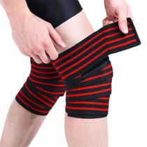 Kit Faixa Elástica Joelheira Compressão Exercício Funcional Musculação