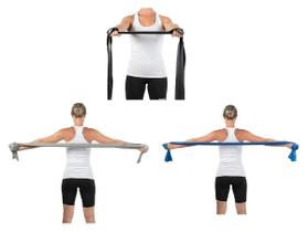 Kit Faixa Elástica Thera Band 03 Níveis Fortes (Extra, Especial e Super) Pilates Kit Faixa Elástica Thera Band 03 Níveis Fortes (Extra, Especial e Super) Pilates