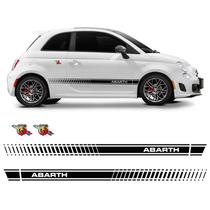 Kit Faixa Fiat 500 Abarth Adesivo Preto + Emblema Lateral