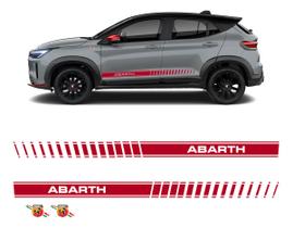 Kit Faixa Fiat Pulse Abarth 2023 Adesivo Vermelho + Emblemas