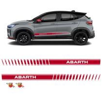 Kit Faixa Fiat Pulse Abarth 2023 Adesivo Vermelho + Emblemas