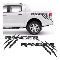 Kit Faixa Ford Ranger Garras 13/19 Adesivo Lateral Grafite