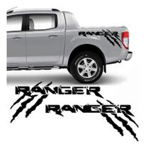 Kit Faixa Ford Ranger Garras 13 A 19 Adesivo Lateral Preto