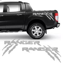 Kit Faixa Ford Ranger Garras 2013/2019 Adesivo Lateral Cinza
