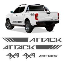 Kit Faixa Frontier Attack 2017/ 4x4 Adesivo Lateral Traseiro
