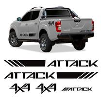 Kit Faixa Frontier Attack 2017/ 4x4 Adesivo Lateral Traseiro