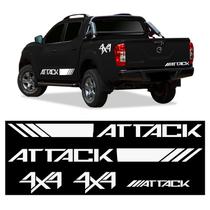 Kit Faixa Frontier Attack 2017/ 4x4 Adesivo Lateral Traseiro