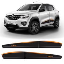 Kit Faixa Kwid 2018/2022 Adesivo Lateral Porta Black/laranja