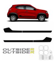 Kit Faixa Lateral Blackout + Maçaneta Kwid Outsider 2023