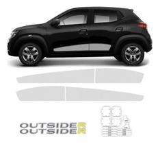Kit Faixa Lateral Cinza + Protetor De Maçaneta Kwid Outsider