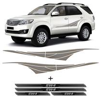 Kit Faixa Lateral Hilux Sw4 2005/2013 + Soleira Protetora Kit Faixa Lateral Hilux Sw4 2005/2013 + Soleira Protetora