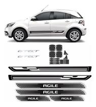 Kit Faixa Lateral + Maçaneta + Soleira Agile Effect Preto