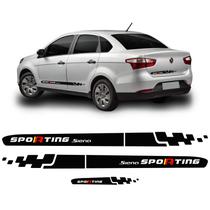 Kit Faixa Lateral/traseira Novo Siena Sporting Cubos Preto