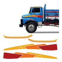 Kit Faixa Mercedes Mb 1113 1114 Adesivo Lateral Teto Prata