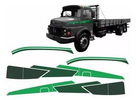 Kit Faixa Mercedes Mb 1113 1114 Adesivo Lateral Teto Verde