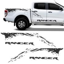 Kit Faixa Nova Ford Ranger 2013/2019 Adesivo Lateral Grafite