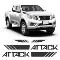 Kit Faixa Nova Nissan Frontier Attack Adesivo Lateral E Capô