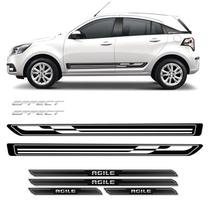 Kit Faixa Preto Agile Effect 2010/2014 + Soleira Protetora