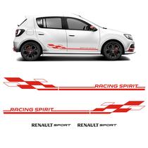 Kit Faixa Sandero/logan Racing Spirit Adesivo Renault Sport