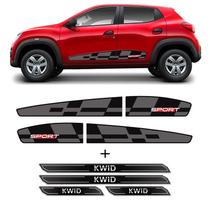 Kit Faixa Sport Lateral Kwid 2018/2019 + Soleira Protetora