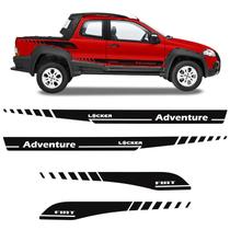 Kit Faixa Strada Adventure Locker 2008/2013 Adesivo Lateral Cor Preto