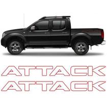 Kit Faixas/adesivos Attack Nissan Frontier 2013 VERMELHO