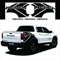 Kit Faixas Adesivos Laterais Caçamba Ram Rampage Rebel