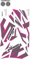 Kit Faixas Adesivos Yamaha Xt 660 2010/2013 Rosa Mod 2015