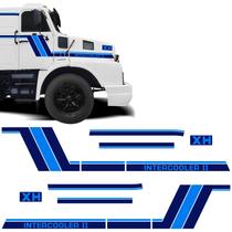 Kit Faixas Caminhão Volvo Xh Intercooler 1987 Adesivo Azul