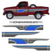 Kit Faixas D20 Chevrolet Cabine Simples 1996 Azul Completo