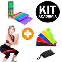 Kit Faixas Elásticas Mini Band + Elástico para Fisioterapia Pilates e Yoga Thera Band Kit Faixas Elásticas Mini Band + Elástico para Fisioterapia Pilates e Yoga Thera Band