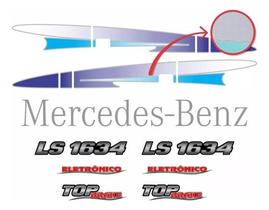Kit Faixas Emblemas Mercedes Benz Ls 1634 Eletrônico Azul