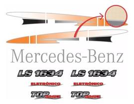 Kit Faixas Emblemas Mercedes Benz Ls 1634 Eletrônico Laranja