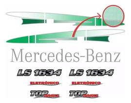 Kit Faixas Emblemas Mercedes Benz Ls 1634 Eletrônico Verde
