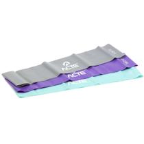 Kit Faixas Loop Band, 3 Intensidades Leve - Médio - Difícil (Azul, Roxo, Cinza) T234 - Acte Sports Kit Faixas Loop Band, 3 Intensidades Leve - Médio - Difícil (Azul, Roxo, Cinza) T234 - Acte Sports